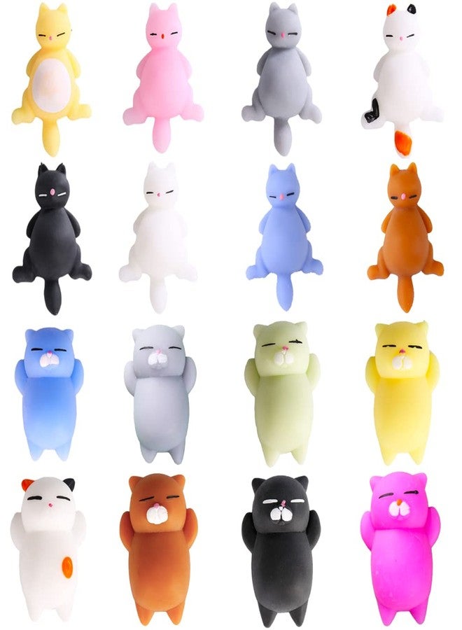Manmel 16pcs Mochi Squishy Toys Set, Mini Kawaii Animals Squishies Pack Fidget Toys for Kids - Cat Party Favors, Fidget Toys Packs, Birthday Gifts for Boys & Girls - Image 1